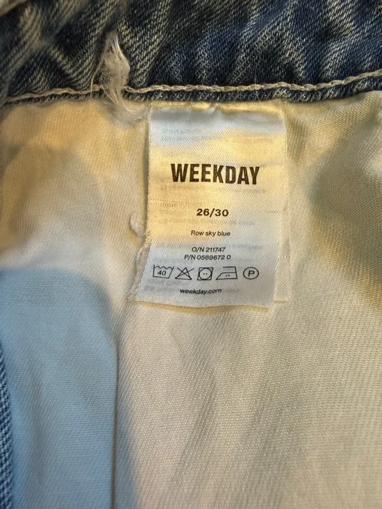 ASOS Weekday Classic High-Rise Straight Leg Blue Jeans - Picture 10 of 10